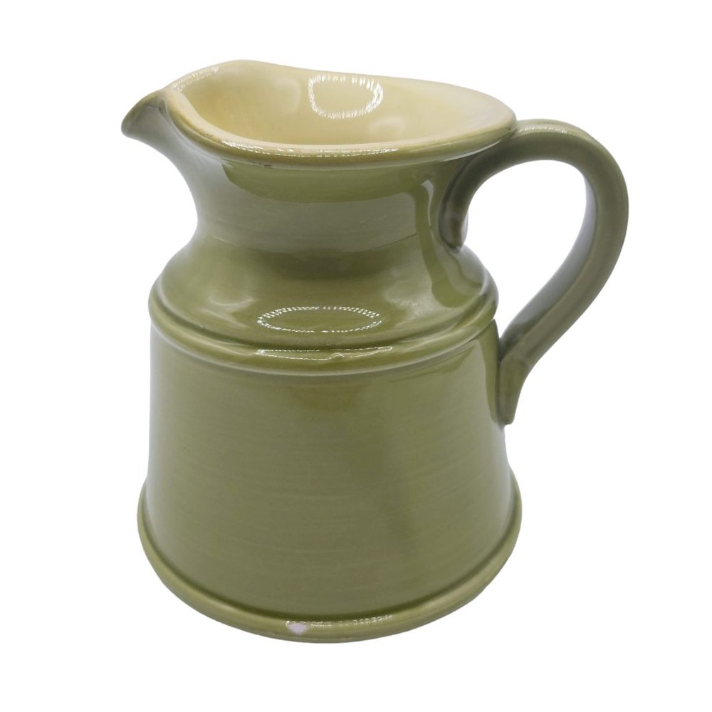 Il Nodo Ceramiche Green Rustic Hand Painted Pitcher Made in Italy 5"